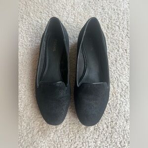 Fossil Black Suede Slip-On Shoes | Size US 5.5 | Low Heel | Classic & Comfy